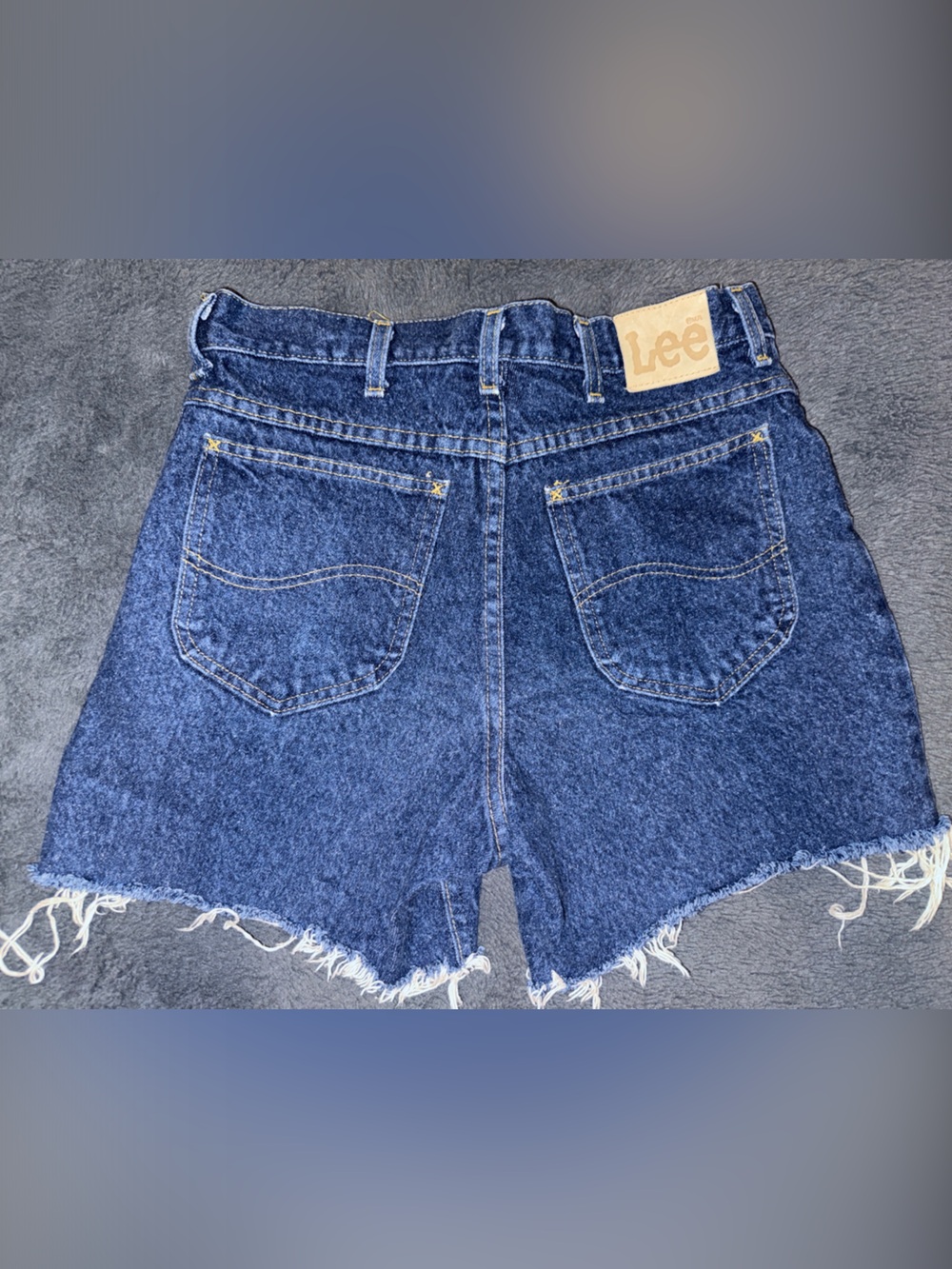 Lee Indigo High-Waist Frayed Denim Jorts